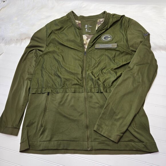 Nike Green Bay Packers Men's XXL 2XL Salute To Service Full Zip Light Jacket NFL - Picture 2 of 16